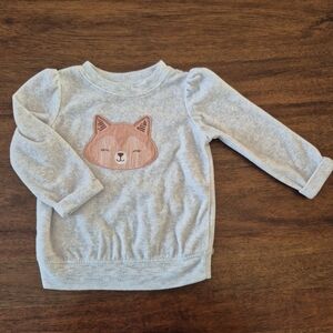 Carters Girls Grey Fox Fleece Sweater Size 12M